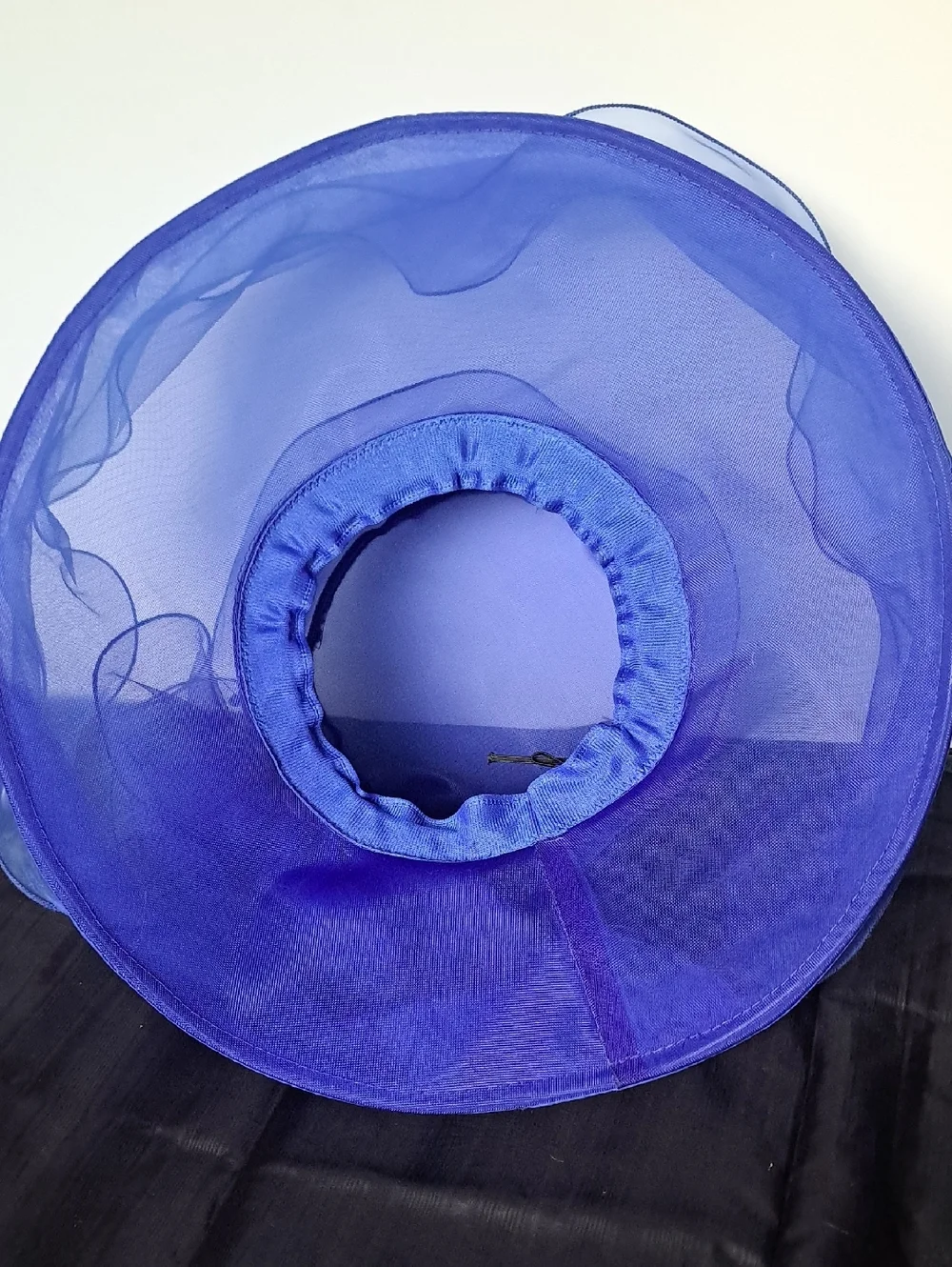 Elegant Royal Blue Women's Dress Hat with Organza Rosettes